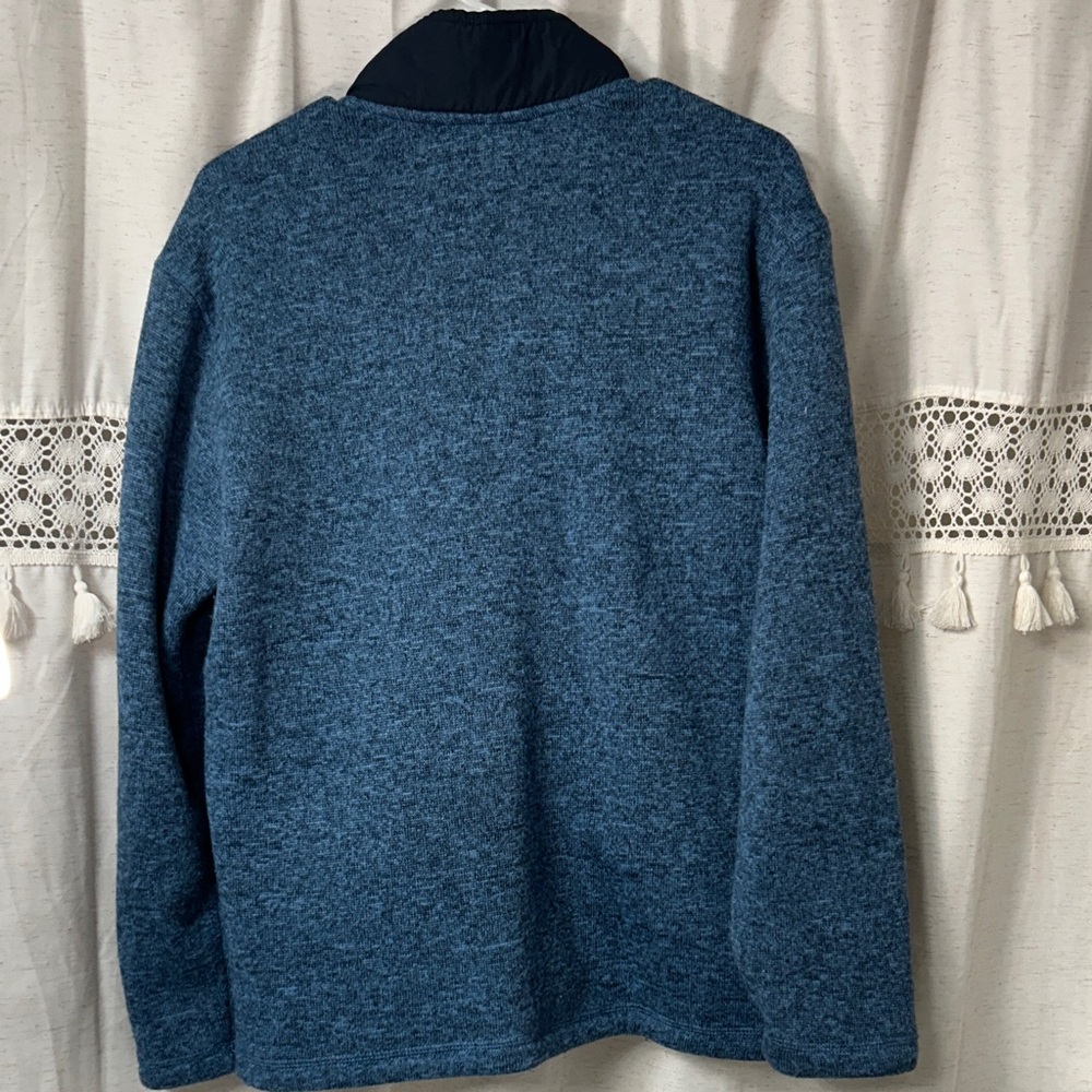 Eddie Bauer Men's Blue Zip-Up Sweater - Picture 4 of 4